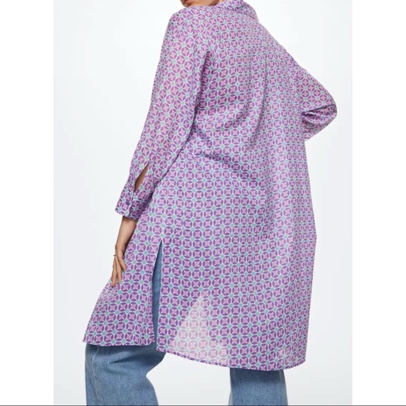 MANGO ~Geometric Print Shirt (NWT) - Picture 1 of 8